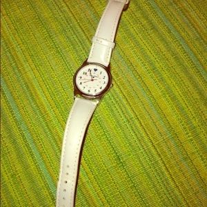 White Leather Band Nurse Watch